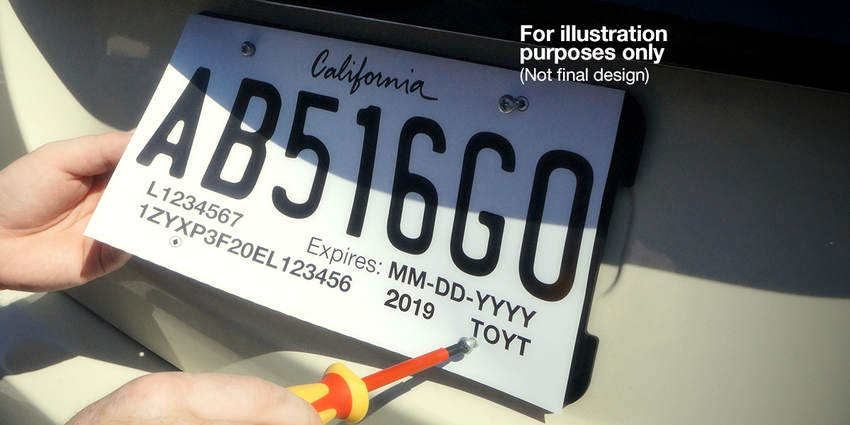 Printable Temporary License Plate California